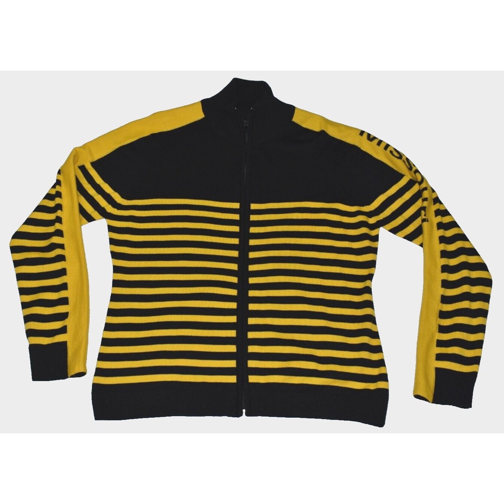 University of Missouri Emerson Street Unisex Sweater XL Yellow Cardigan Striped
